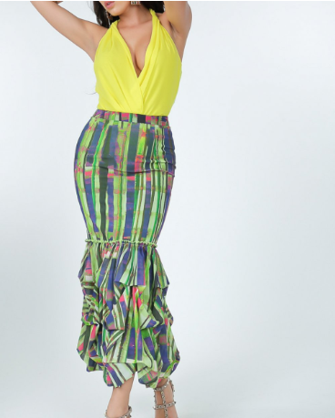 Tiered Print Skirt