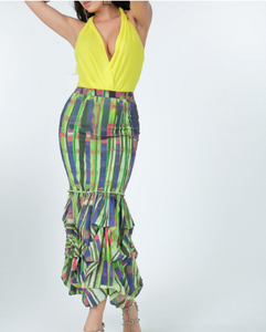 Tiered Print Skirt