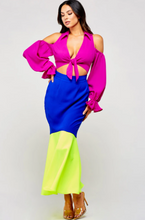 Load image into Gallery viewer, Neon Block Maxi Dress