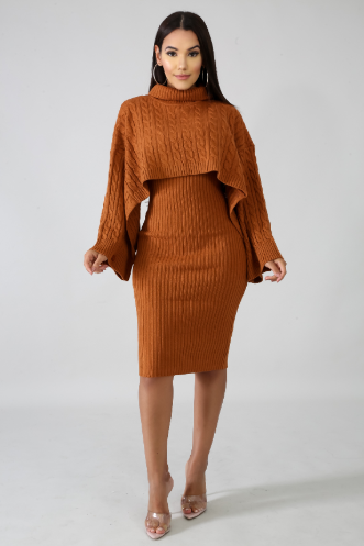 Vikki Cape Sweater Dress Set